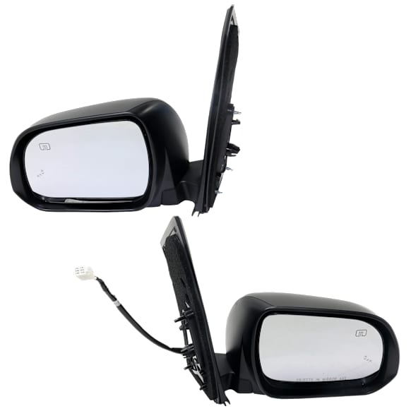 Driver and Passenger Side Mirror, Power Adjust, Heated, Manual Folding, Paintable, No Signal Light, No Memory, No Puddle Light, No Auto-Dim, With Blind Spot Detection in Glass