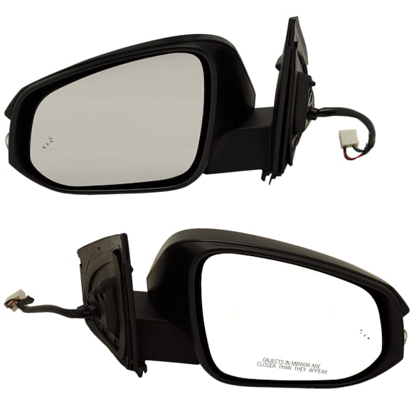 Driver and Passenger Side Mirror, Power Adjust, Heated, Manual Folding, Paintable, In-housing Signal Light, No Memory, No Puddle Light, No Auto-Dim, With Blind Spot Detection in Glass