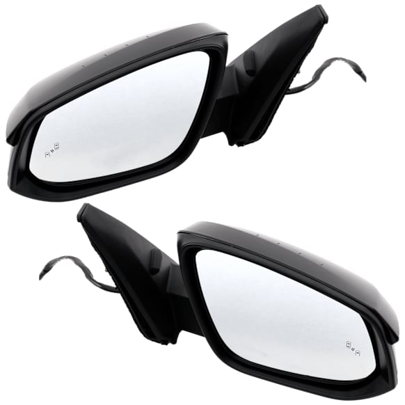 Driver and Passenger Side Mirror, Power Adjust, Heated, Manual Folding, Paintable, No Signal Light, No Memory, No Puddle Light, No Auto-Dim, With Blind Spot Detection in Glass