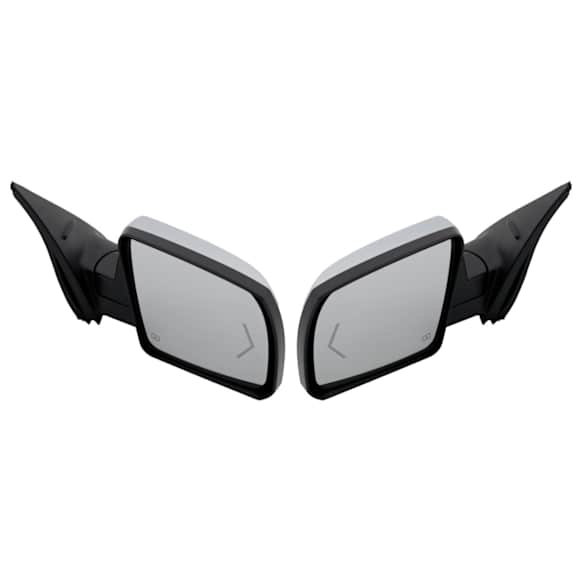 Driver and Passenger Side Mirror, Power Adjust, Heated, Power Folding, Chrome, In-glass Signal Light, With Memory, With Puddle Light, No Auto-Dim, With Blind Spot Detection in Glass