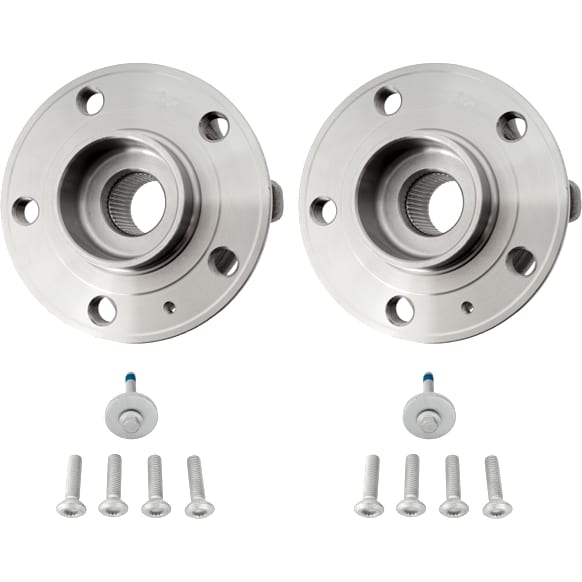 Front, Driver and Passenger Side Wheel Hub, 5 Lugs, With Bearing