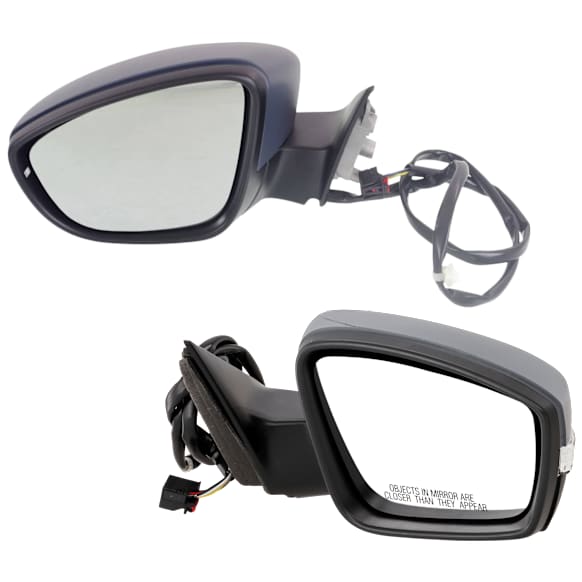 Driver and Passenger Side Mirror, Power Adjust, Heated, Manual Folding, Paintable, In-housing Signal Light, No Memory, No Puddle Light, No Auto-Dim, No Blind Spot Feature