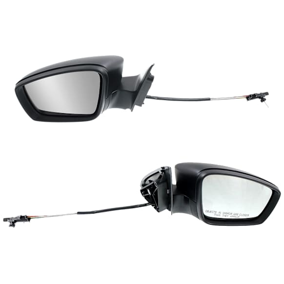 Sedan Driver and Passenger Side Mirror, Manual Adjust, Non-Heated, Manual Folding, Textured Black, No Signal Light, No Memory, No Puddle Light, No Auto-Dim, No Blind Spot Feature