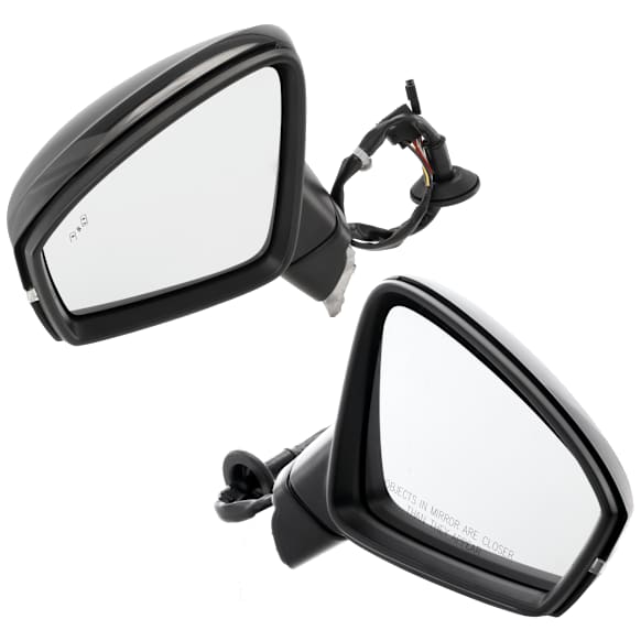 2020 Volkswagen Tiguan - Driver and Passenger Side Mirror, For Models With Lane Change Assist, Power Adjust, Heated, Paintable, Manual Folding, In-glass and In-housing Signal Light, With Blind Spot Detection in Glass, No Memory, No Puddle Light, No Auto-Dimmi