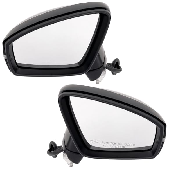 Driver and Passenger Side Mirror, Power Adjust, Heated, Manual Folding, Paintable, In-housing Signal Light, No Memory, No Puddle Light, No Auto-Dim, With Blind Spot Detection in Glass