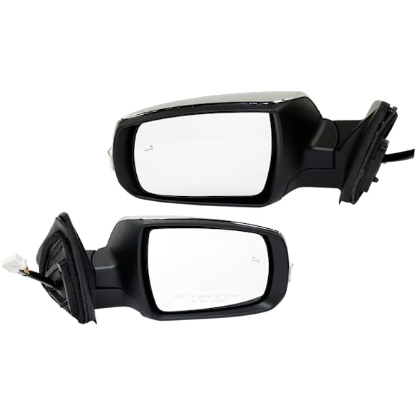 Driver and Passenger Side Mirrors, Power Adjust, Power Folding, Heated, Chrome, In-housing Signal Light, With memory, No Puddle Light, No Auto-Dimming, With Blind Spot Detection in Glass