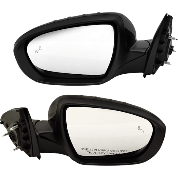 2014-2015 Kia Optima - Driver and Passenger Side Mirrors, Power Adjust, Power Folding, Heated, Paintable, In-housing Signal Light, With memory, No Puddle Light, No Auto-Dimming, With Blind Spot Detection in Glass