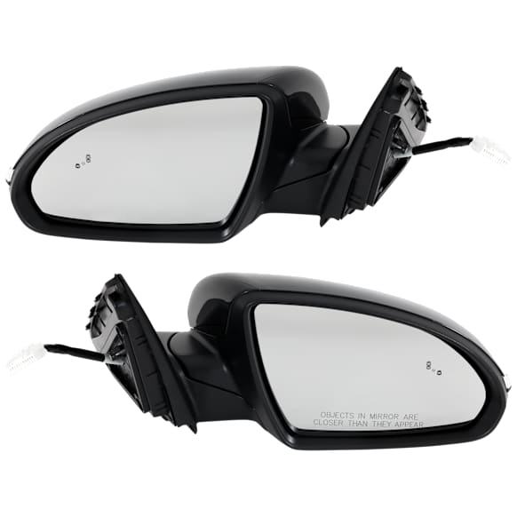 Driver and Passenger Side Mirrors, Power Adjust, Power Folding, Heated, Paintable, In-housing Signal Light, No Memory, No Puddle Light, No Auto-Dimming, With Blind Spot Detection in Glass