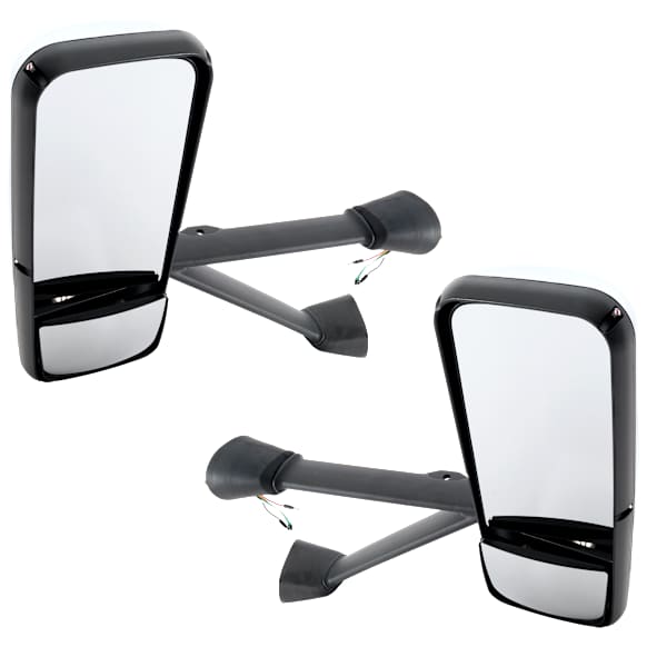 Driver and Passenger Side Mirror, Power Adjust, Heated, Manual Folding, Chrome, No Signal Light, No Memory, No Puddle Light, No Auto-Dim, No Blind Spot Feature