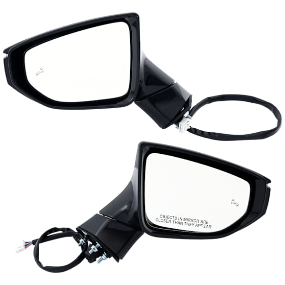 Driver and Passenger Side Mirror, Power Adjust, Heated, Manual Folding, Paintable, In-housing Signal Light, With Memory, No Puddle Light, No Auto-Dim, With Blind Spot Detection in Glass