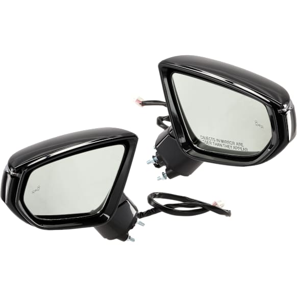 Driver and Passenger Side Mirror, Power Adjust, Heated, Manual Folding, Paintable, In-housing Signal Light, No Memory, No Puddle Light, No Auto-Dim, With Blind Spot Detection in Glass