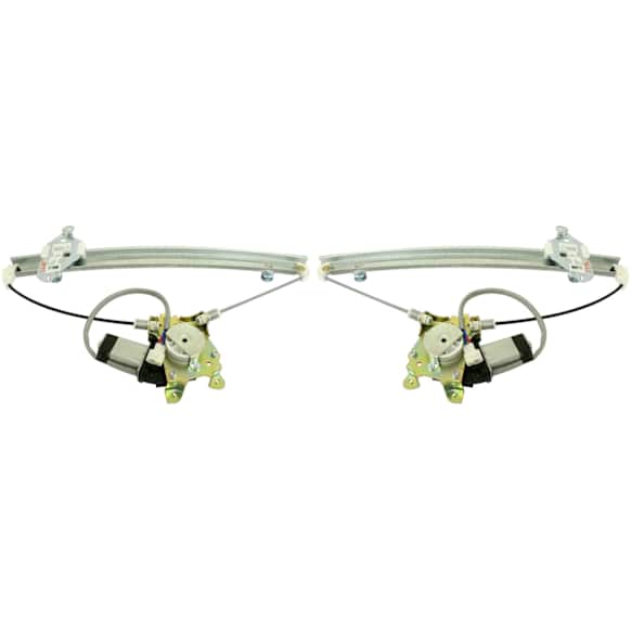 Front, Driver and Passenger Side Window Regulators, Power, With Motor