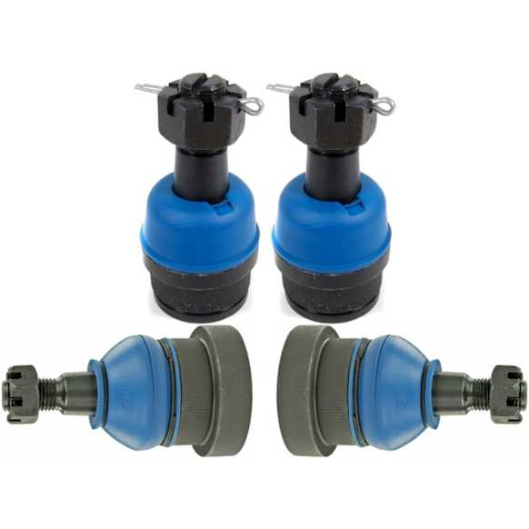 SET-MEMK7206T-F Front, Driver and Passenger Side, Upper and Lower Ball Joint Supreme Series