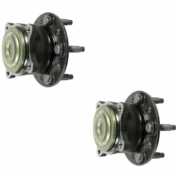 SET-MO512507-2 Rear, Driver and Passenger Side Wheel Hub, 5 Lugs, With Bearing, Problem Solver Series