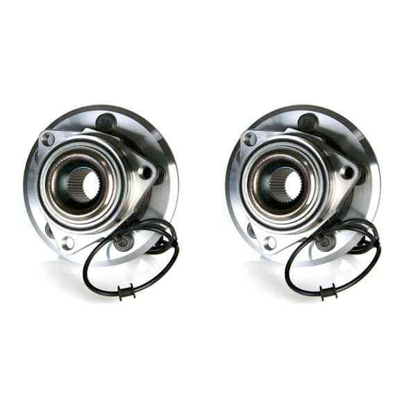 SET-MO513207-2 Front, Driver and Passenger Side Wheel Hub, 5 Lugs, With Bearing, Problem Solver Series