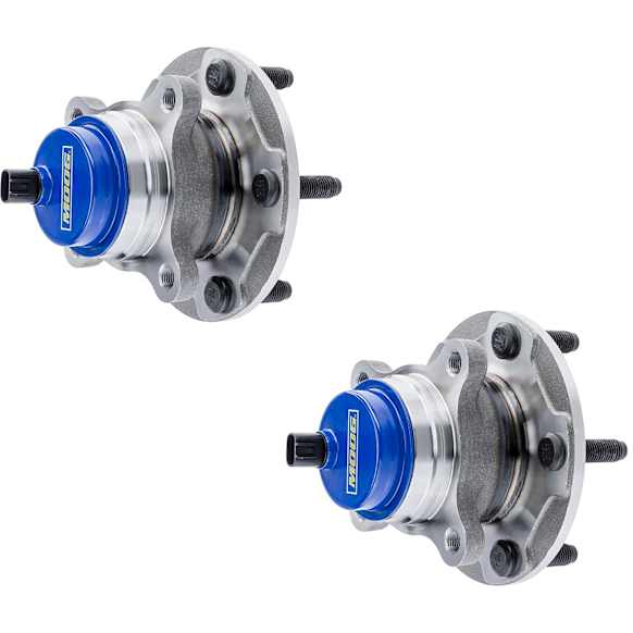 SET-MO513372-2 Front, Driver and Passenger Side Wheel Hub, 5 Lugs, With Bearing, Problem Solver Series