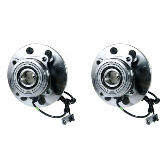 SET-MO515063-2 Front, Driver and Passenger Side Wheel Hub, 8 Lugs, With Bearing, 4WD, Problem Solver Series