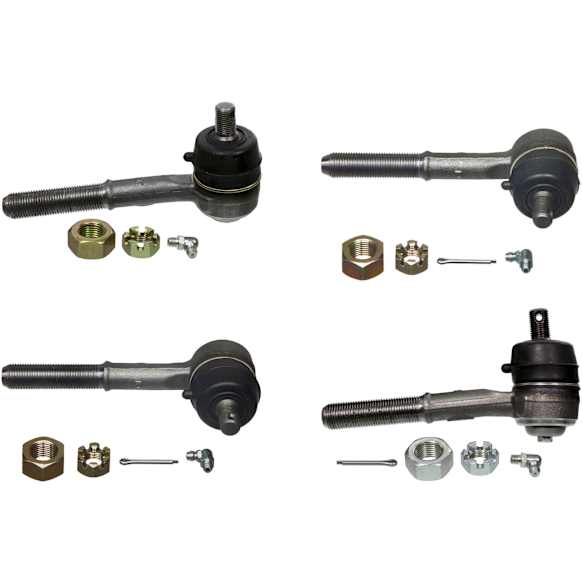 SET-MOES3376 Front, Driver and Passenger Side, Inner and Outer Tie Rod End