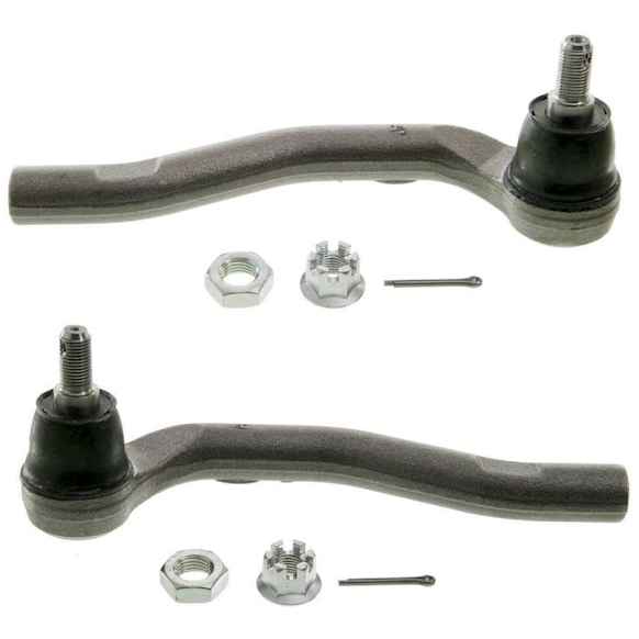 SET-MOES800589-F Front, Driver and Passenger Side, Outer Tie Rod End, Problem Solver Series