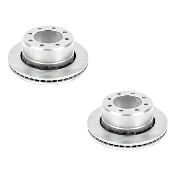 SET-P15AR8374-2 Rear Brake Disc, Natural Finish, Plain Surface, Vented, 8 Lugs, Autospecialty By Powerstop