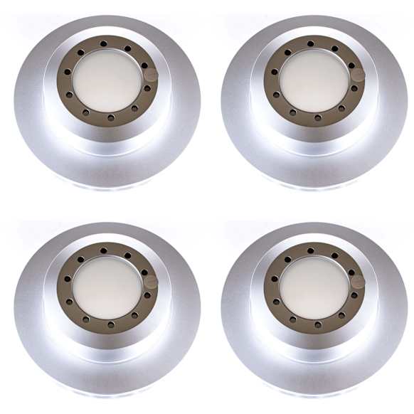 SET-P15AR8569EVC-4 Front and Rear Brake Disc, Geomet Coated, Plain Surface, Vented, 10 Lugs, 6.8L, 10Cyl, Evolution Geomet Coated High Carbon