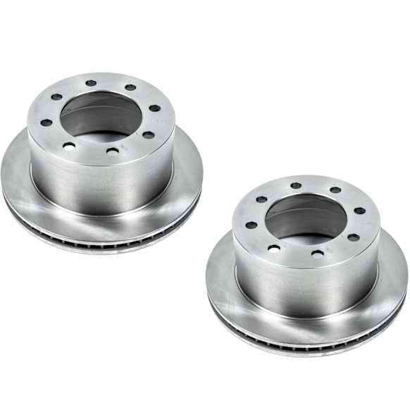 SET-P15AR8753-2 Rear Brake Disc, Natural Finish, Plain Surface, Vented, 8 Lugs, Autospecialty By Powerstop
