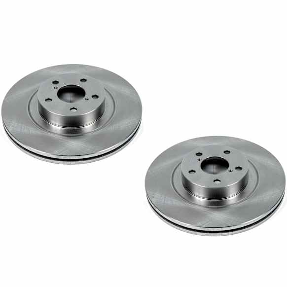 SET-P15JBR1165-2 Front Brake Disc, Natural Finish, Plain Surface, Vented, 5 Lugs, Autospecialty By Powerstop