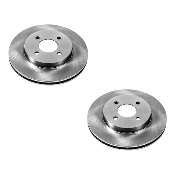 SET-P15JBR1539-2 Front Brake Disc, Natural Finish, Plain Surface, Vented, 4 Lugs, 1.6L, 4Cyl, Autospecialty By Powerstop