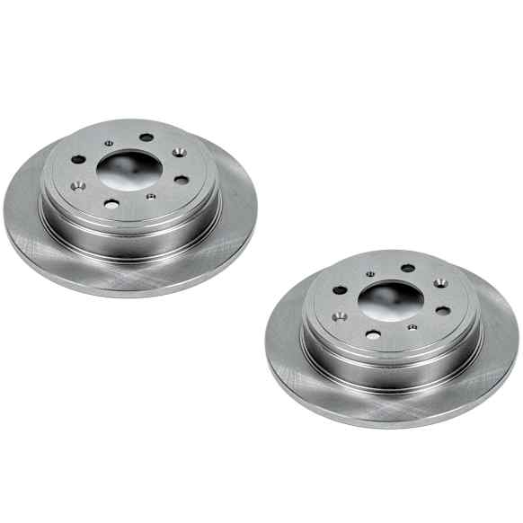 SET-P15JBR308-2 Rear Brake Disc, Natural Finish, Plain Surface, Vented, 4 Lugs, 239 mm, Autospecialty By Powerstop
