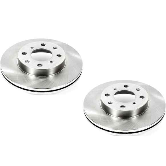 SET-P15JBR525-2 Front Brake Disc, Natural Finish, Plain Surface, Vented, 4 Lugs, 240 mm, Autospecialty By Powerstop