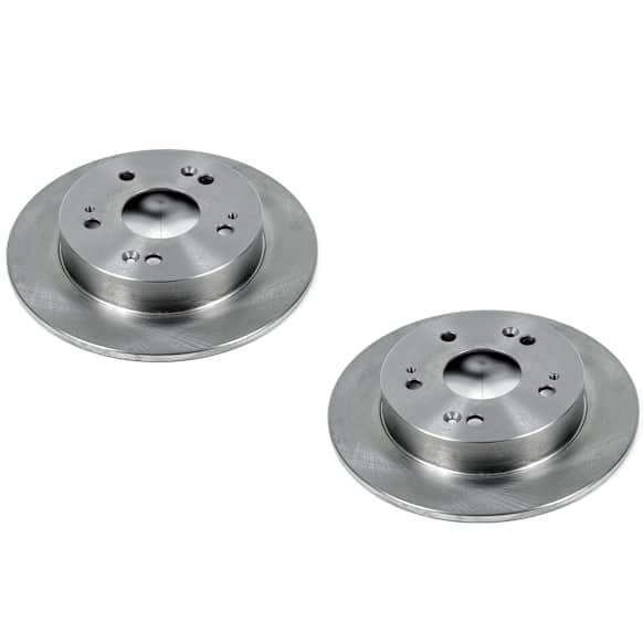 SET-P15JBR798-2 Rear Brake Disc, Natural Finish, Plain Surface, Vented, 5 Lugs, 259 mm, Autospecialty By Powerstop
