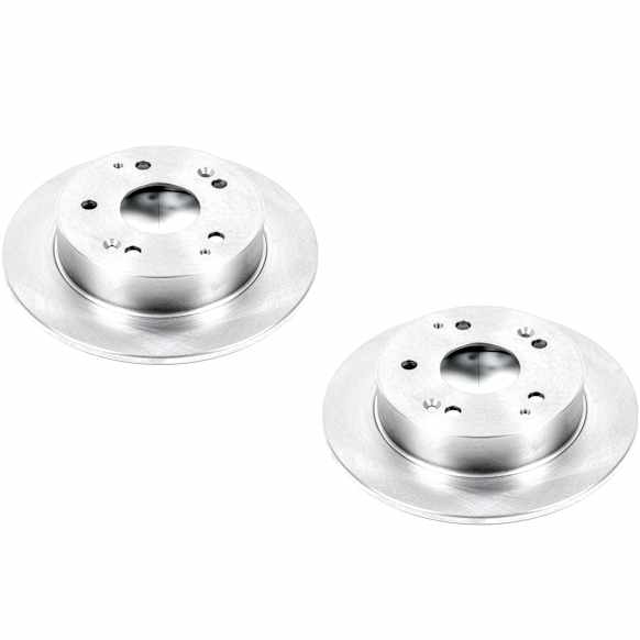 SET-P15JBR910-2 Rear Brake Disc, Natural Finish, Plain Surface, Vented, 5 Lugs, 259 mm, Autospecialty By Powerstop