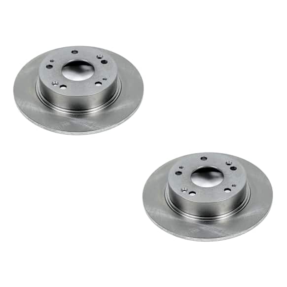 SET-P15JBR964-2 Rear Brake Disc, Natural Finish, Plain Surface, Vented, 5 Lugs, Autospecialty By Powerstop