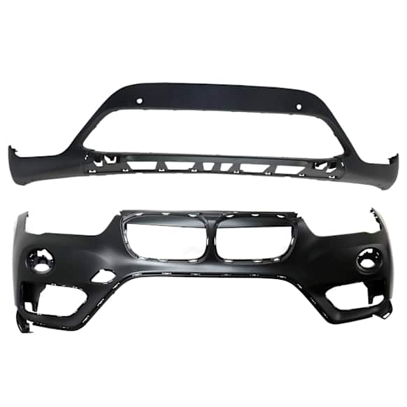 Front, Upper and Lower Upper - Primed, Lower - Textured Bumper Cover
