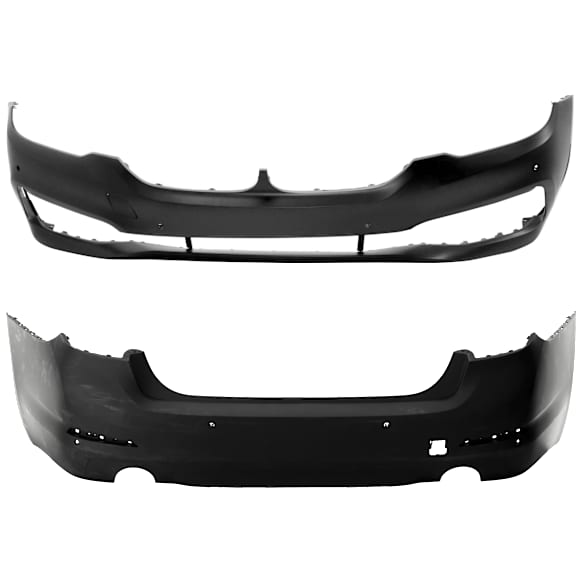 Front and Rear Primed Bumper Cover Base