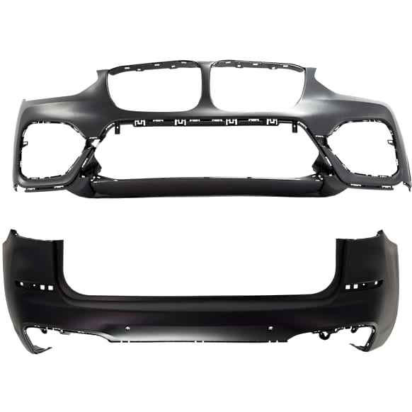 Front and Rear Primed Bumper Cover