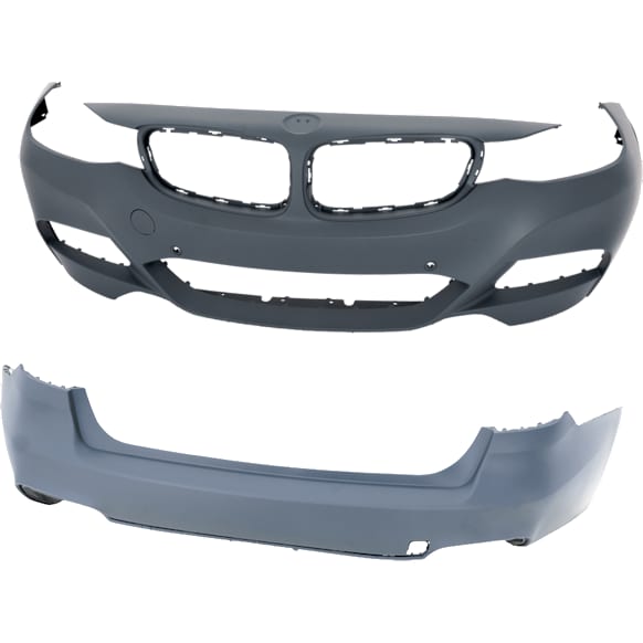 Front and Rear Primed Bumper Cover