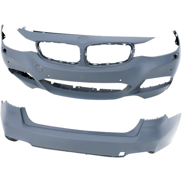 Front and Rear Primed Bumper Cover Base