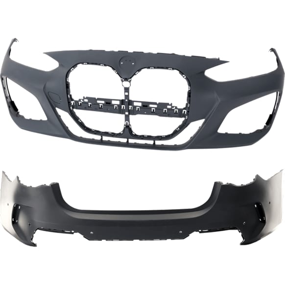 Front and Rear Primed Bumper Cover