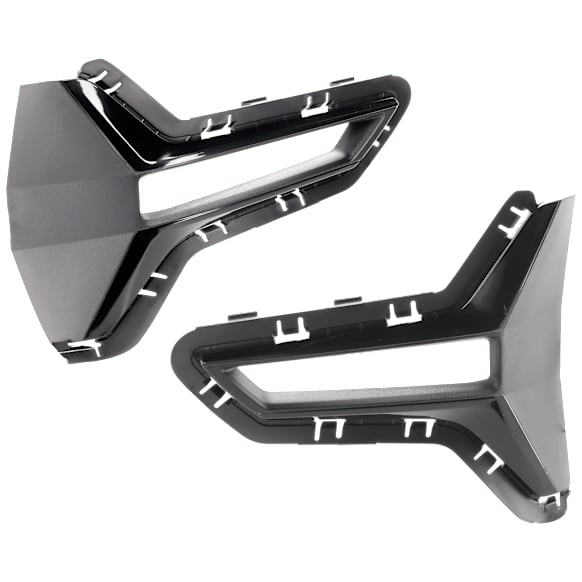 Front, Driver and Passenger Side Bumper Grille, Gloss Black