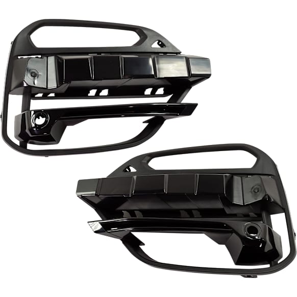 Front, Driver and Passenger Side Bumper Grilles, Gloss Black