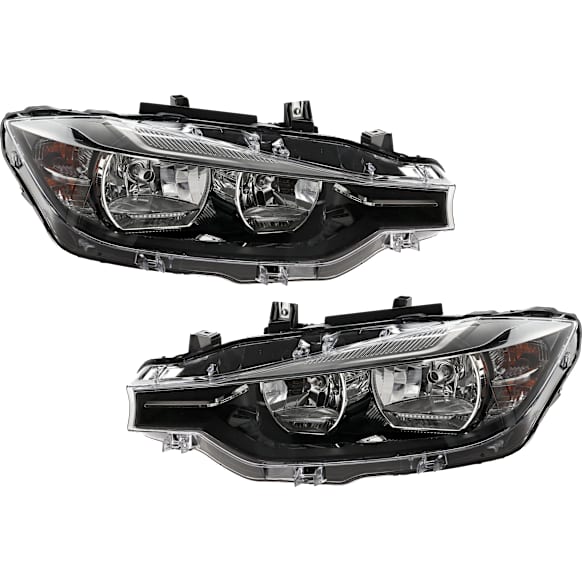 2018 BMW 330i - Driver and Passenger Side Halogen Headlight, With bulb(s), For Models Without HID Option, OE Replacement