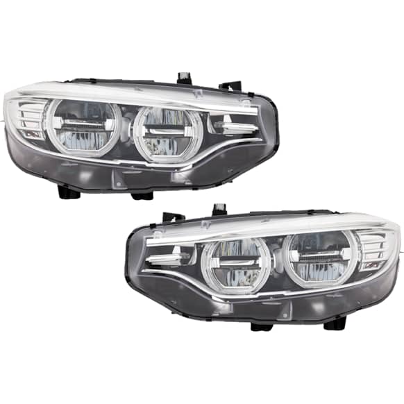 Driver and Passenger Side Headlights, with Bulbs, LED, OE comparable