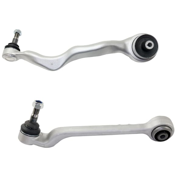 Front, Passenger Side, Lower, Frontward and Rearward Control Arm, With ball joint(s)