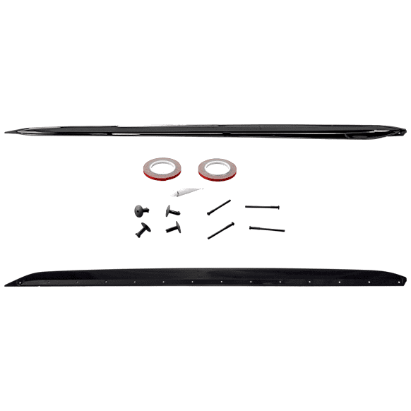 Driver and Passenger Side Rocker Panel Trim, Black, Plastic, Set of 2