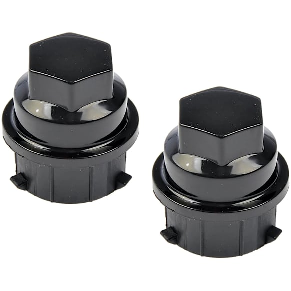 SET-RB711022-2 Lug Nut Cover - Black, Plastic, Direct Fit, Set of 2