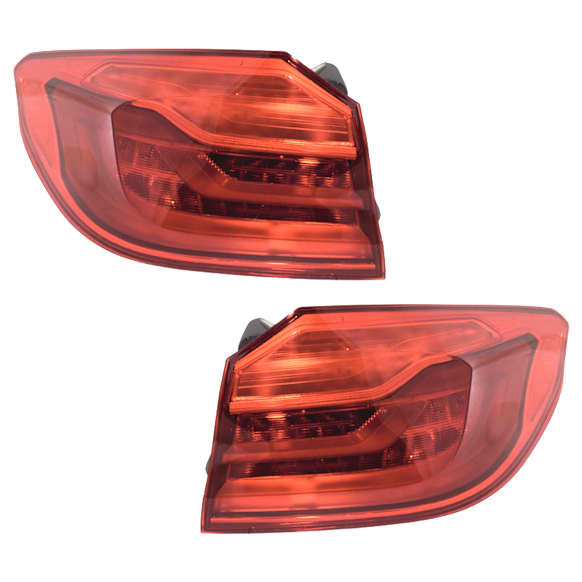 Driver and Passenger Side, Outer Tail Lights, with Bulbs, LED, Mounts on Body