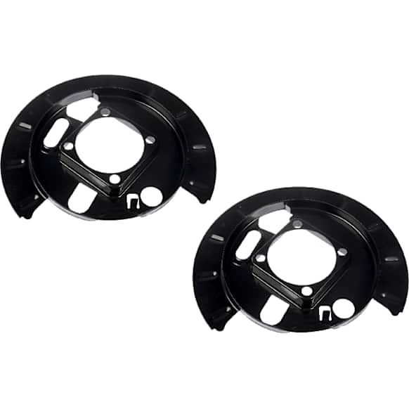 SET-RB924002-2 Rear Brake Dust Shields Black, Steel