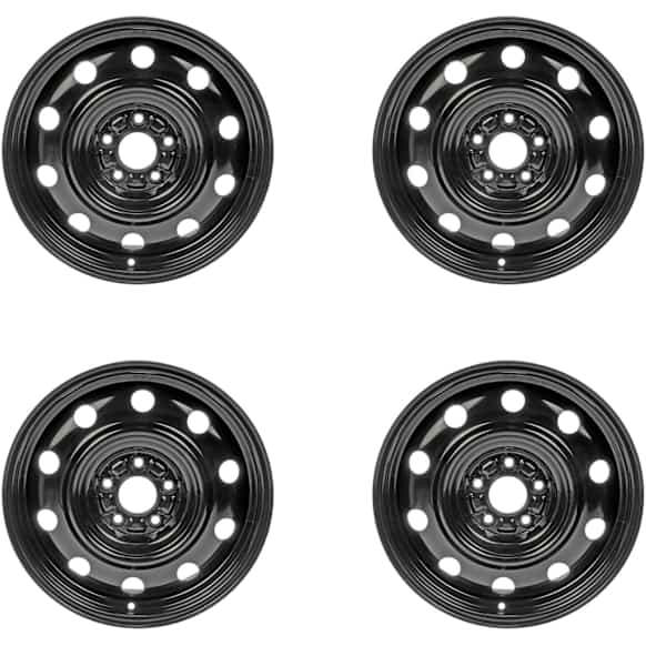 SET-RB939157-4 Steel Black Wheel, 17 in. X 6.5 in., 5 x 114.3 mm Bolt Pattern