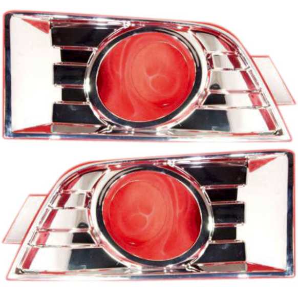 Front, Driver and Passenger Side Fog Light Trims, Chrome